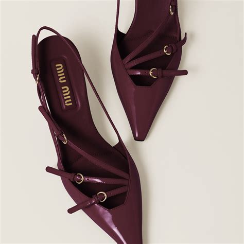 miu miu patent leather slingbacks with buckles|Miu Miu's Buckle Slingback Shoes Are the New Cult Footwear.